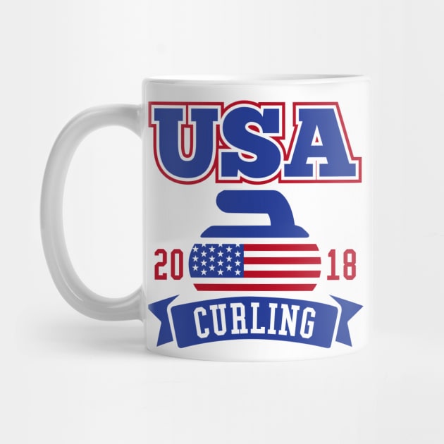 USA Curling 2018 by DetourShirts